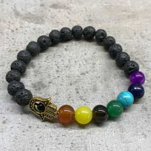 Lava Stone Bracelet – Hamsa Chakra