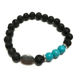 Lava Stone Bracelet – Leaf Turquoise