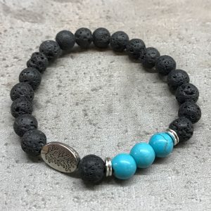 Lava Stone Bracelet – Leaf Turquoise