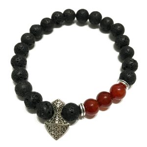 Lava Stone Bracelet – Axe-head Carnelian