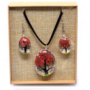 Pressed Flowers – Tree of Life set – Coral