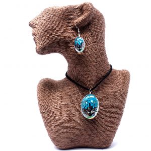 Pressed Flowers – Tree of Life set – Teal