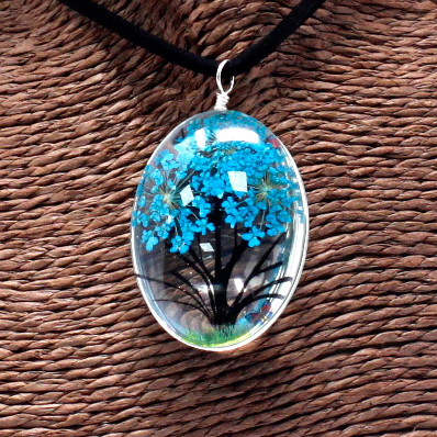 Pressed Flowers - Tree of Life set - Teal - Image 2