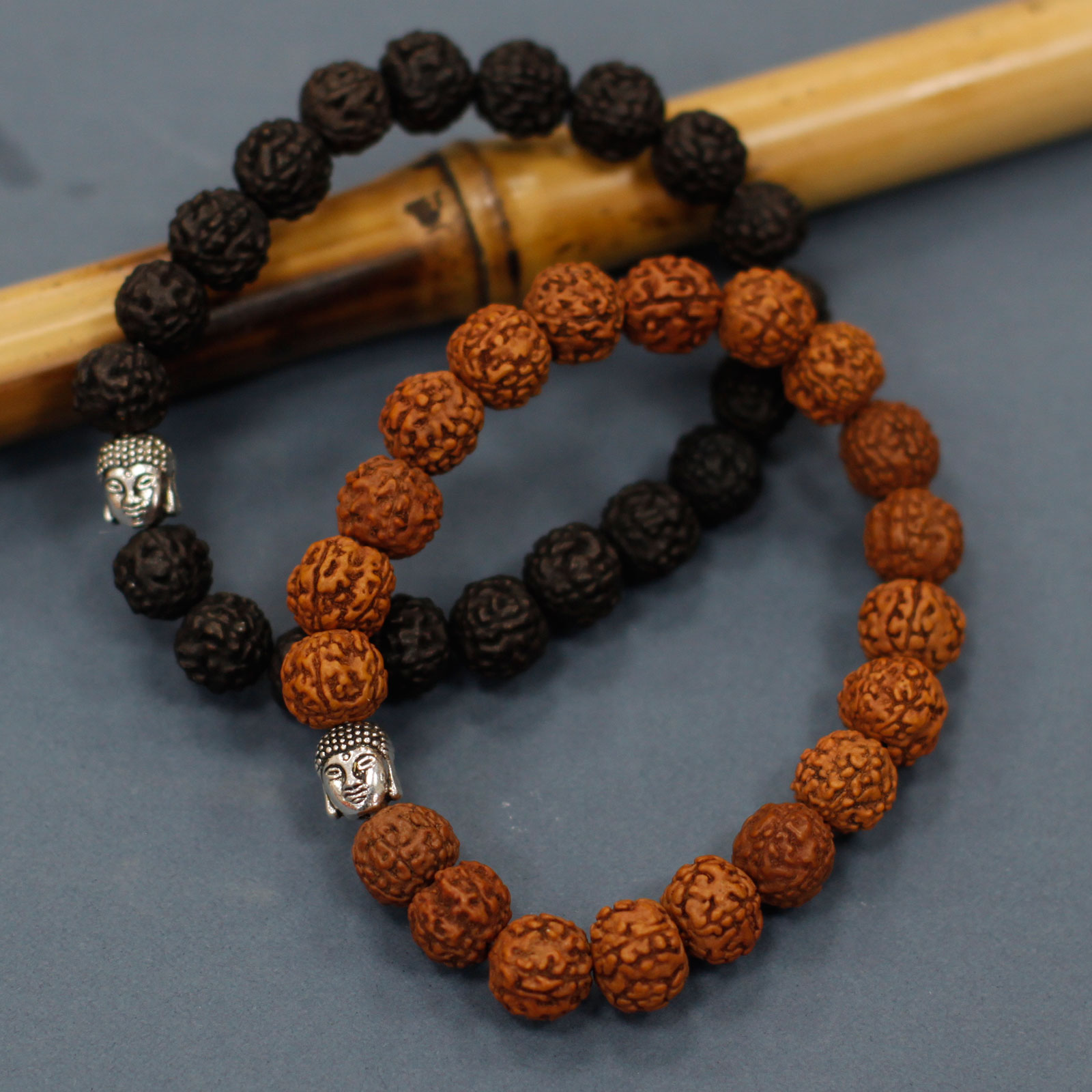 Rudraksha Buddah Bangle Mala - Dark - Image 2