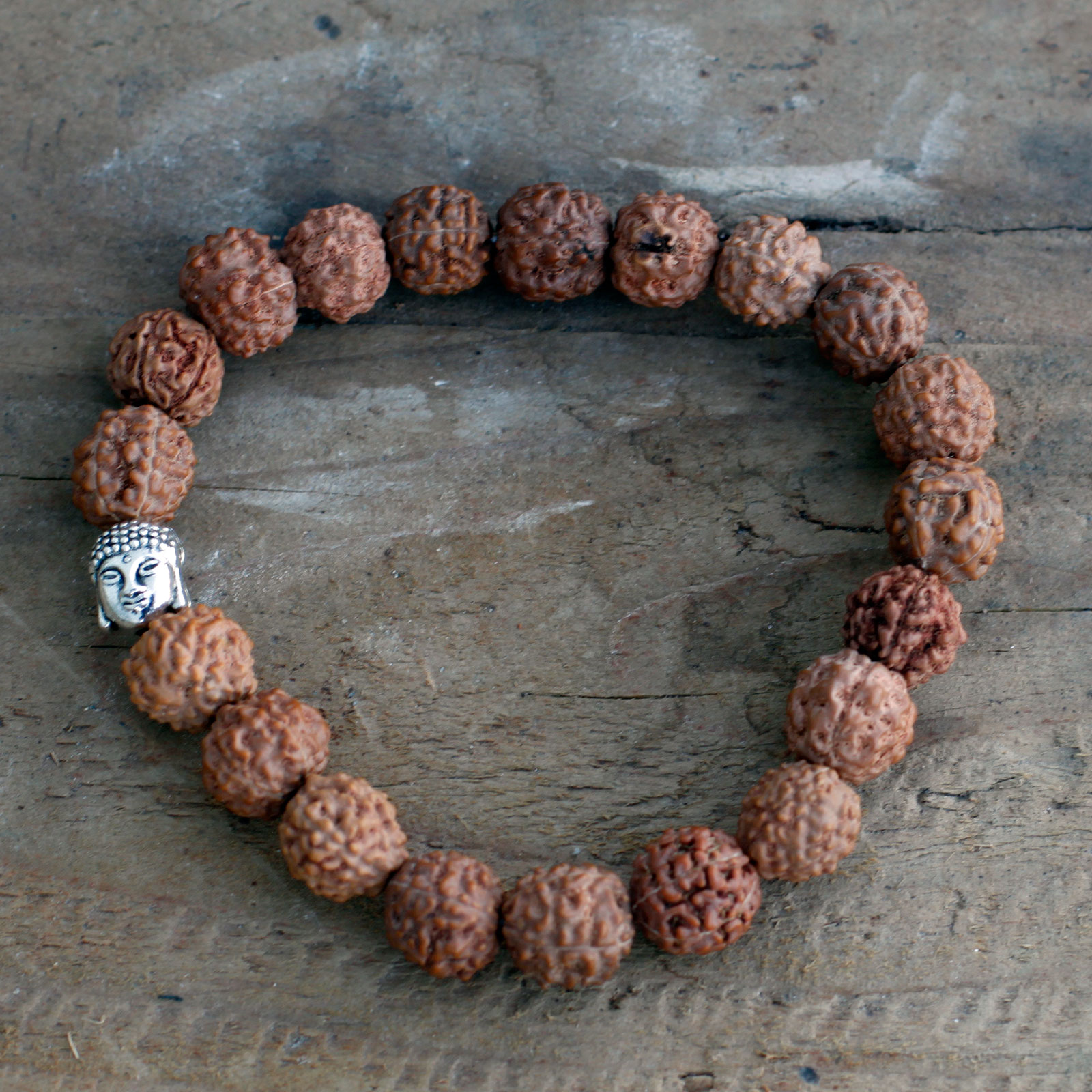 Rudraksha Buddah Bangle Mala - Brown - Image 4