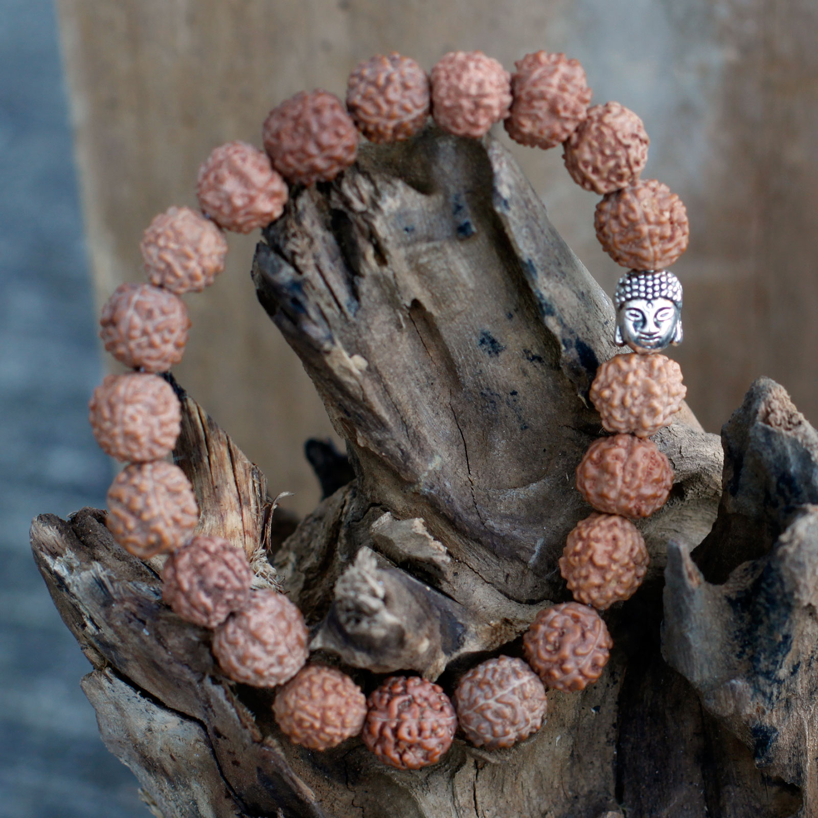 Rudraksha Buddah Bangle Mala - Brown - Image 3
