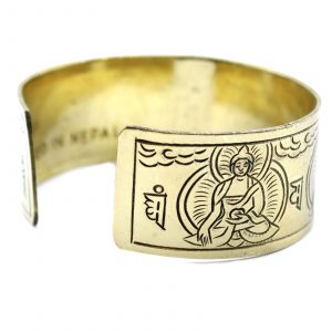 Brass Tibetan Bracelet – Five Buddha