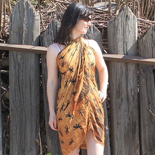 Bali Gecko Sarongs - Chocolate - Image 3