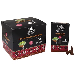 Tribal Soul Backflow Incense Cones – White Sage + Lavender