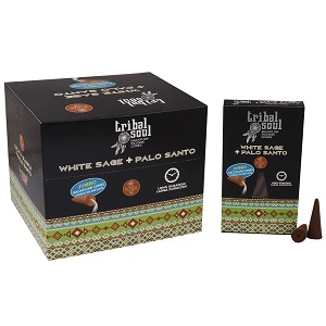 Tribal Soul Backflow Incense Cones – White Sage + Palo Santo